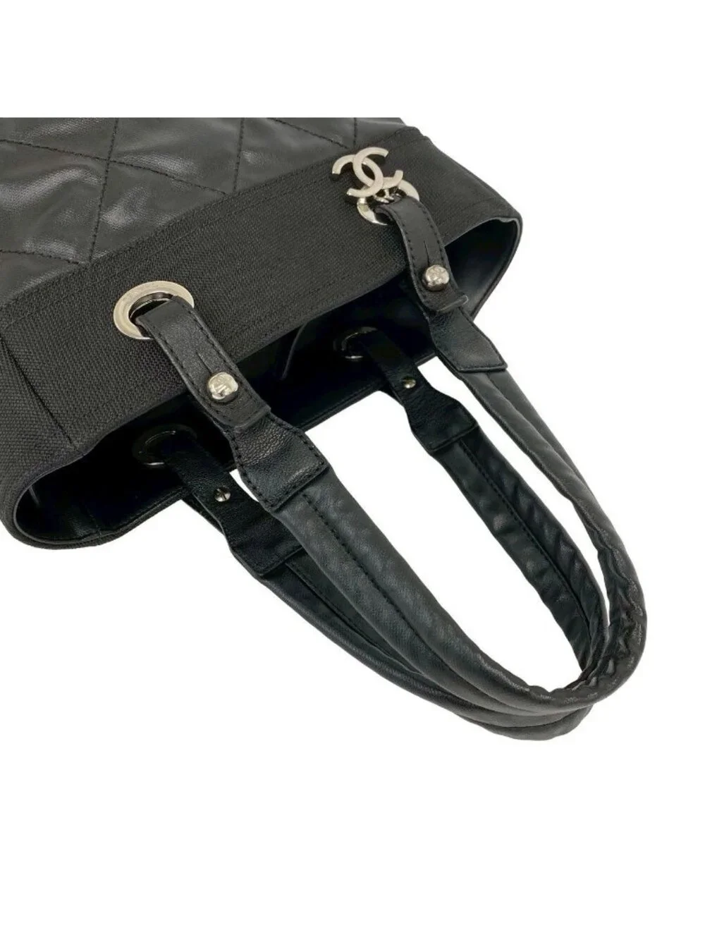 Chanel Paris Biarritz PM Leather Tote Black